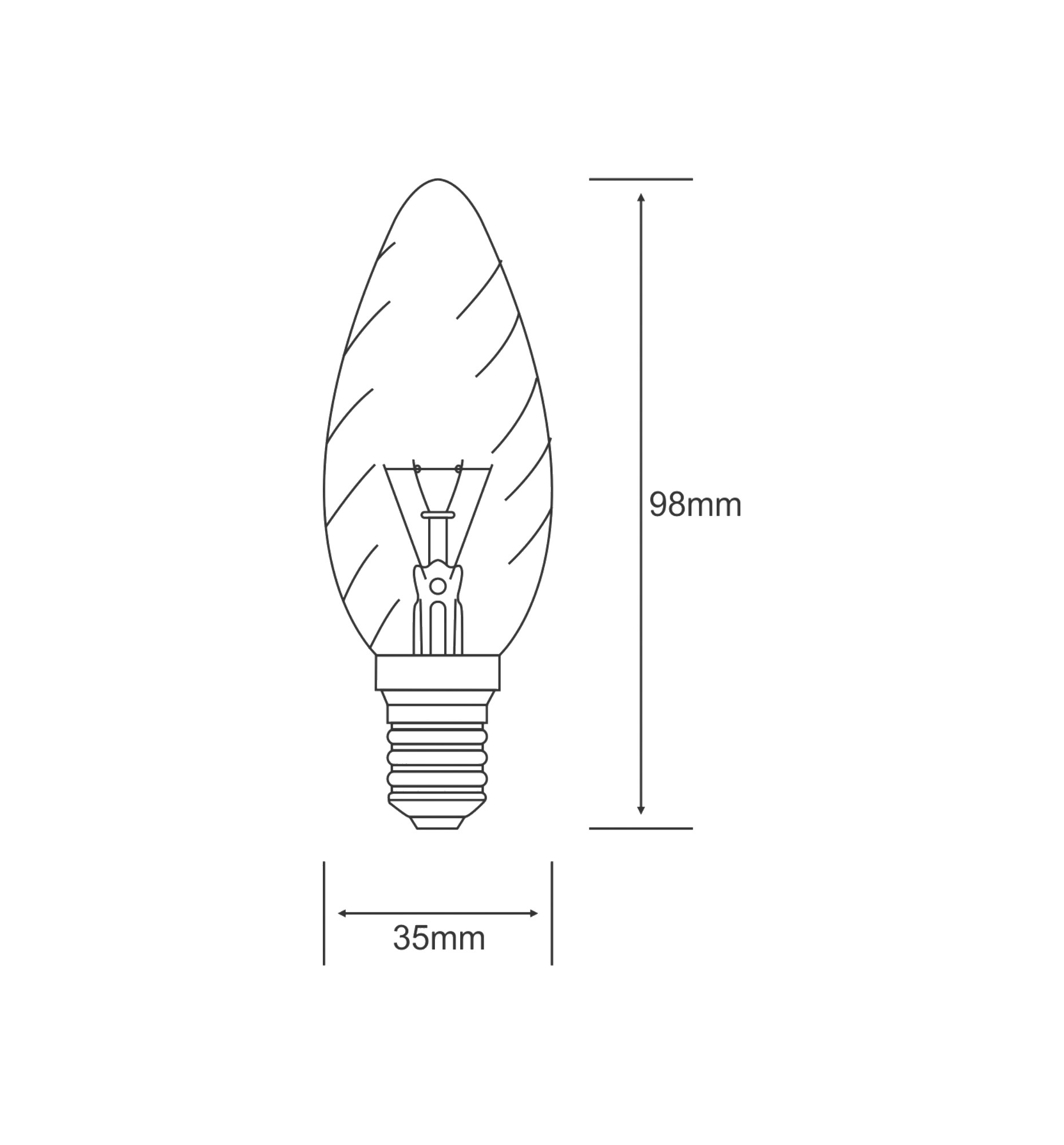 Candle 35mm Twisted Incandescent Luxram Decorative Candle